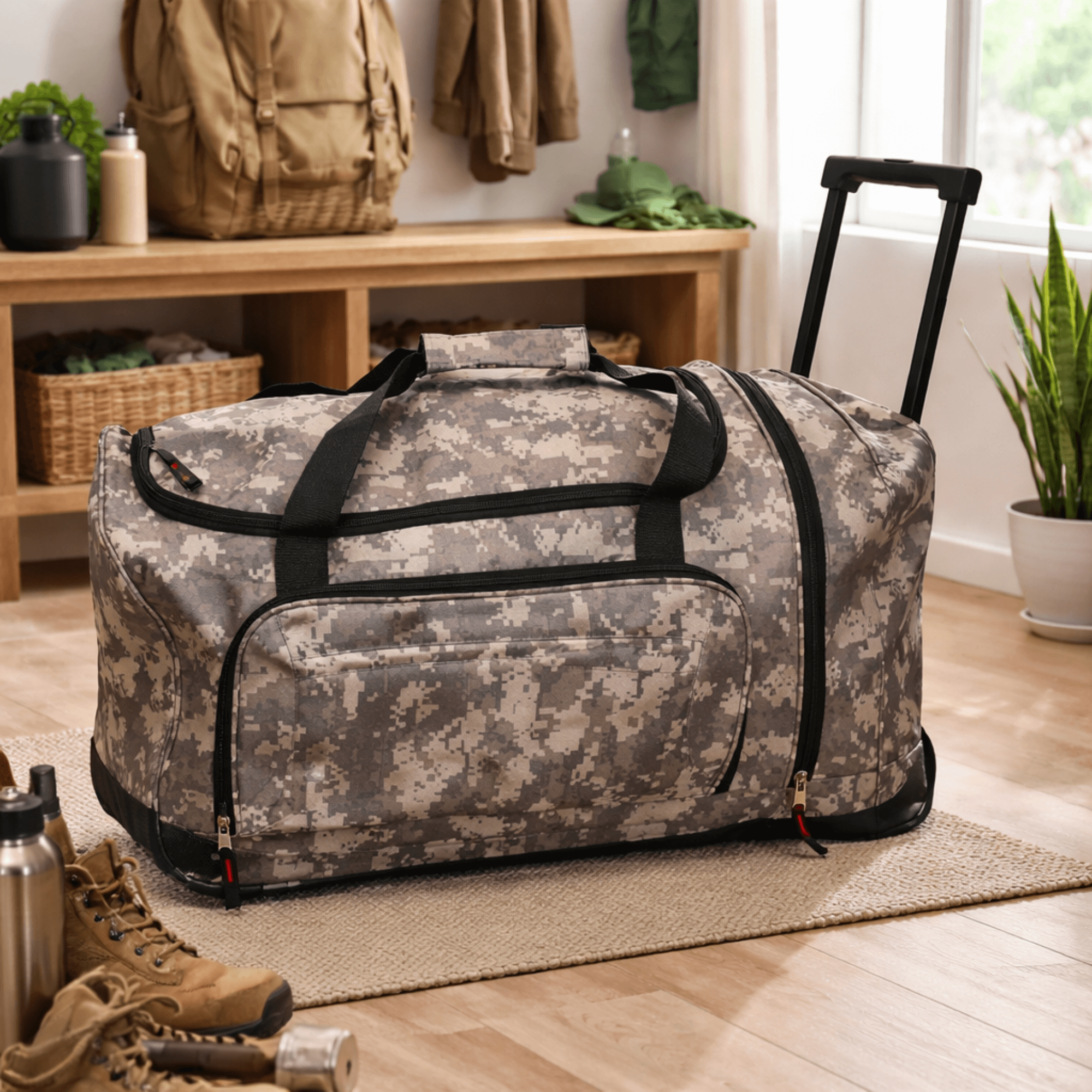 WSK Tactical Survival Bag with Wheels – Emergency Gear Storage
