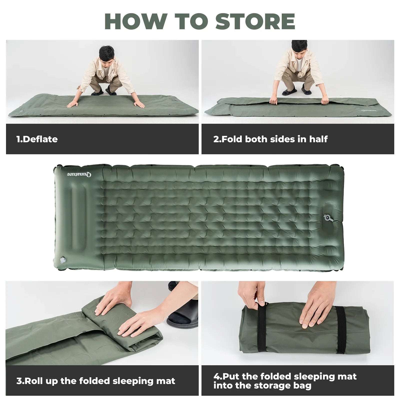 Ultralight Inflatable Sleeping Pad – Built-In Pillow Camping Mat