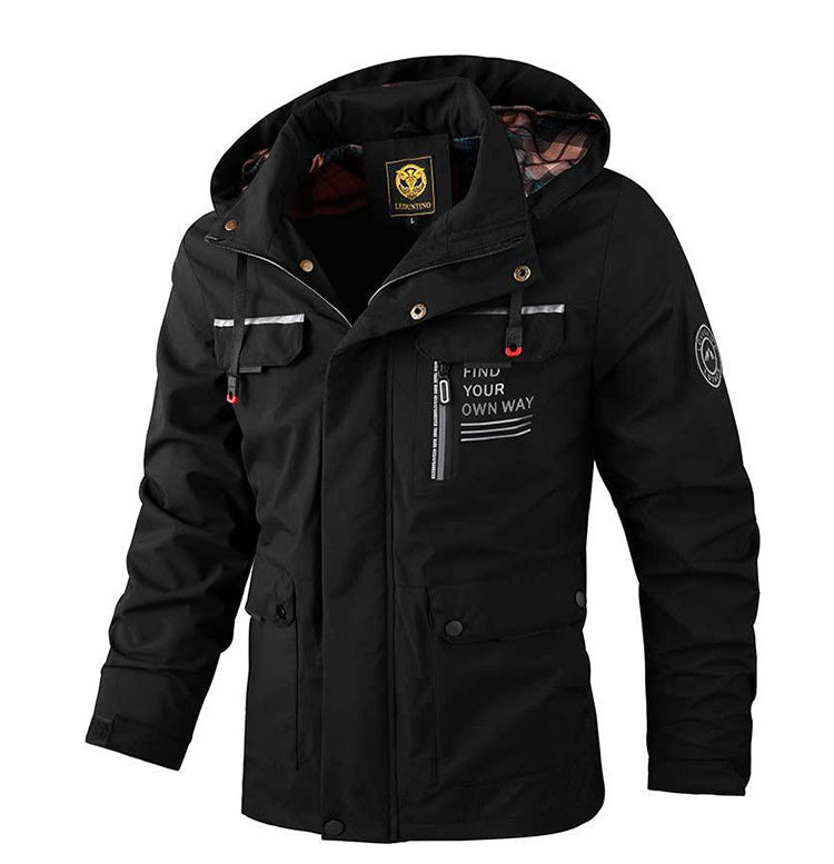 Men’s Hooded Parka Jacket – Windproof Winter Outdoor Coat