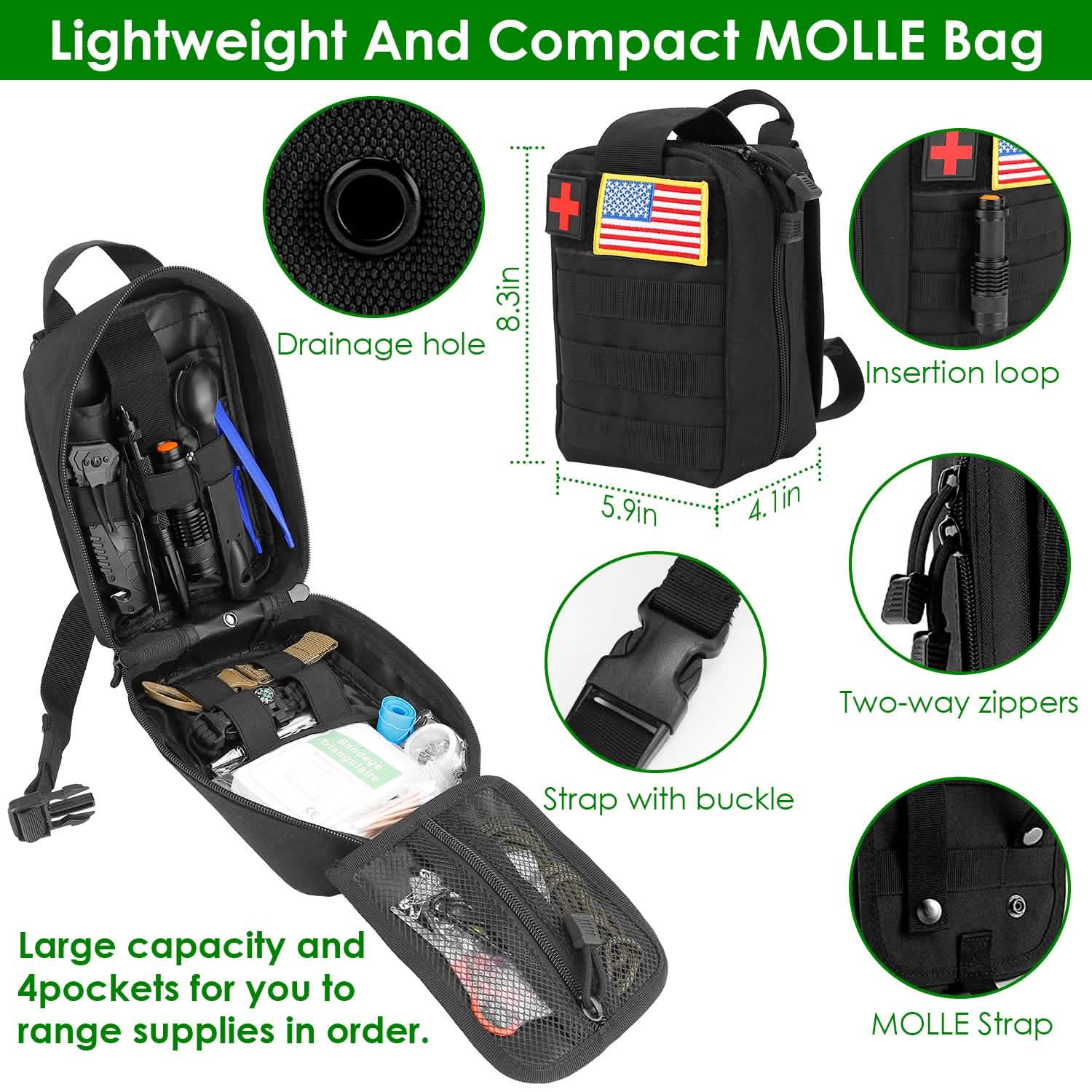 47-Piece Emergency Survival Kit – EDC Gear with Pouch