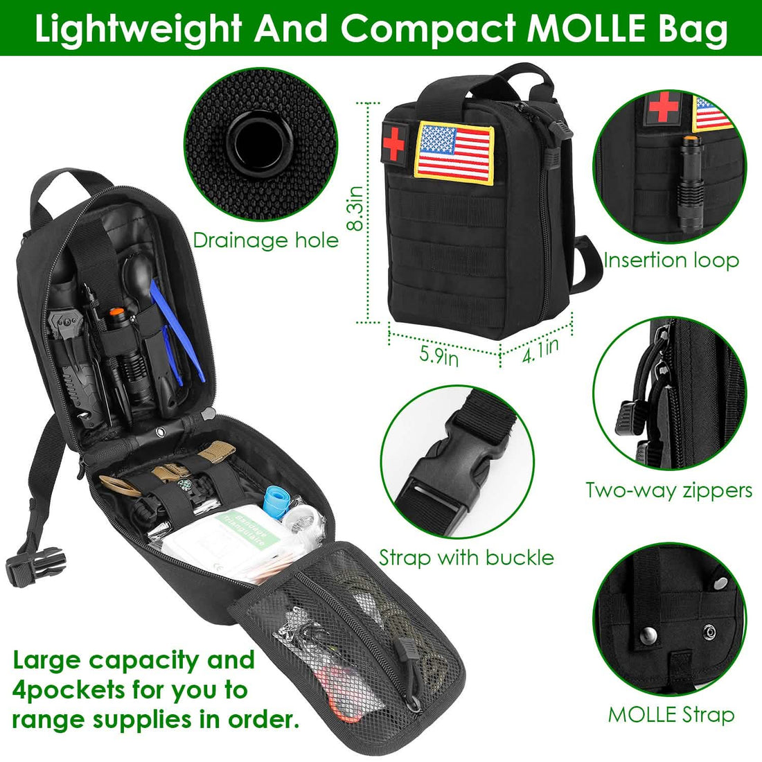 47-Piece Emergency Survival Kit – EDC Gear with Pouch