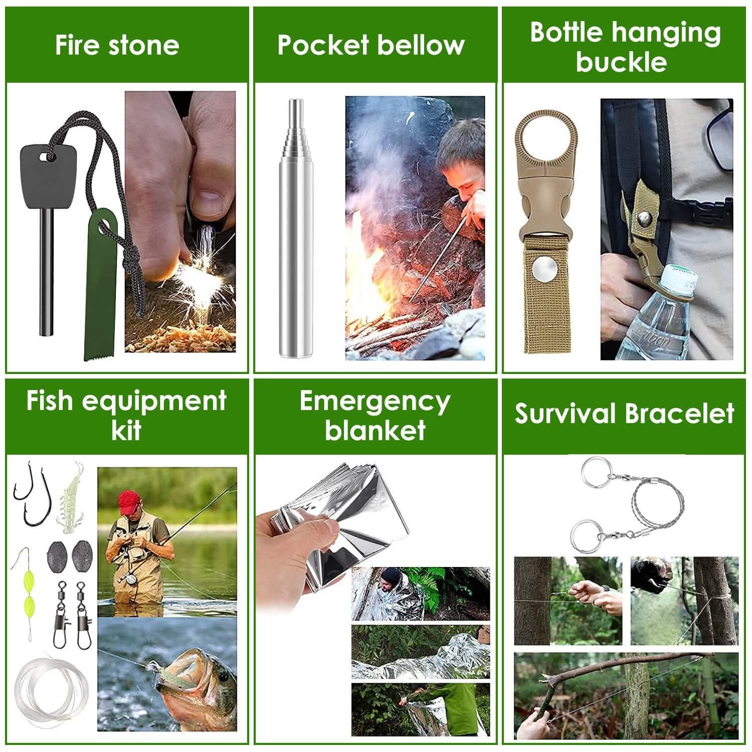 47-Piece Emergency Survival Kit – EDC Gear with Pouch