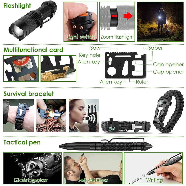47-Piece Emergency Survival Kit – EDC Gear with Pouch