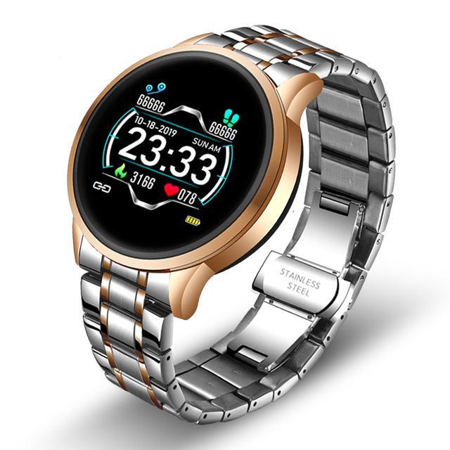 Ceramic Smart Fitness Watch for Women – Heart Rate & Blood Pressure Monitor