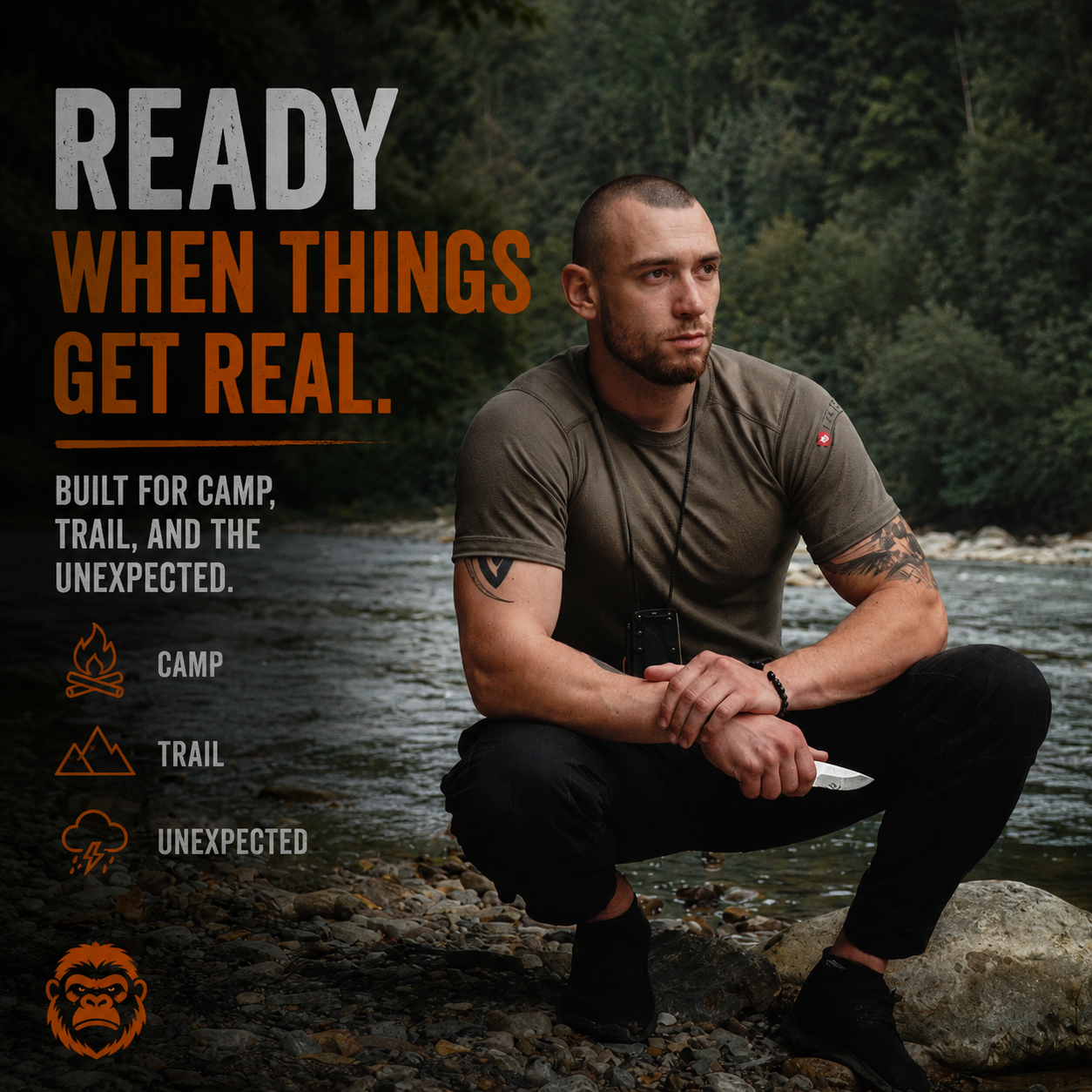 THE REDLINE Compact Survival Knife & Fire Starter Kit