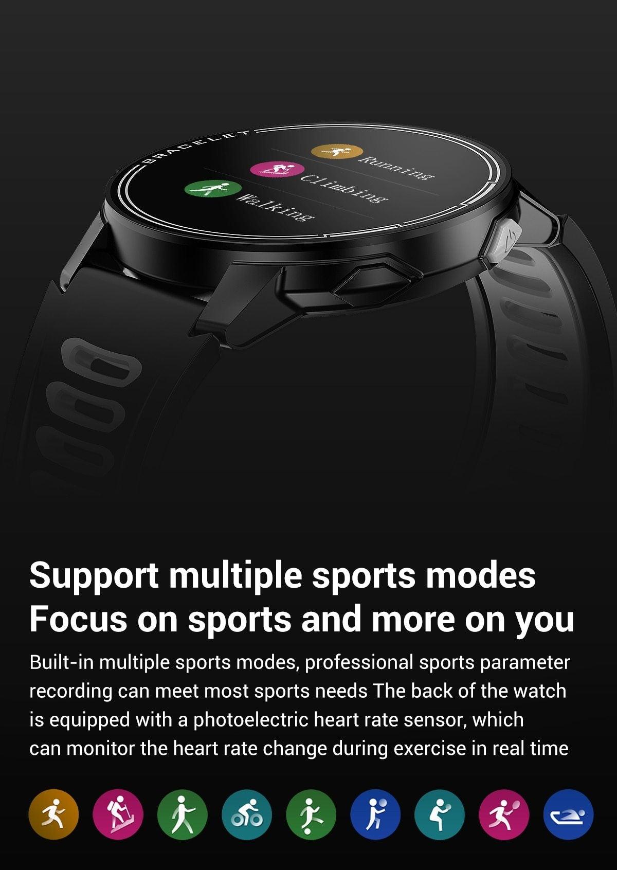Professional Smart Watch – IP68 Waterproof Fitness Tracker (Android & iOS)