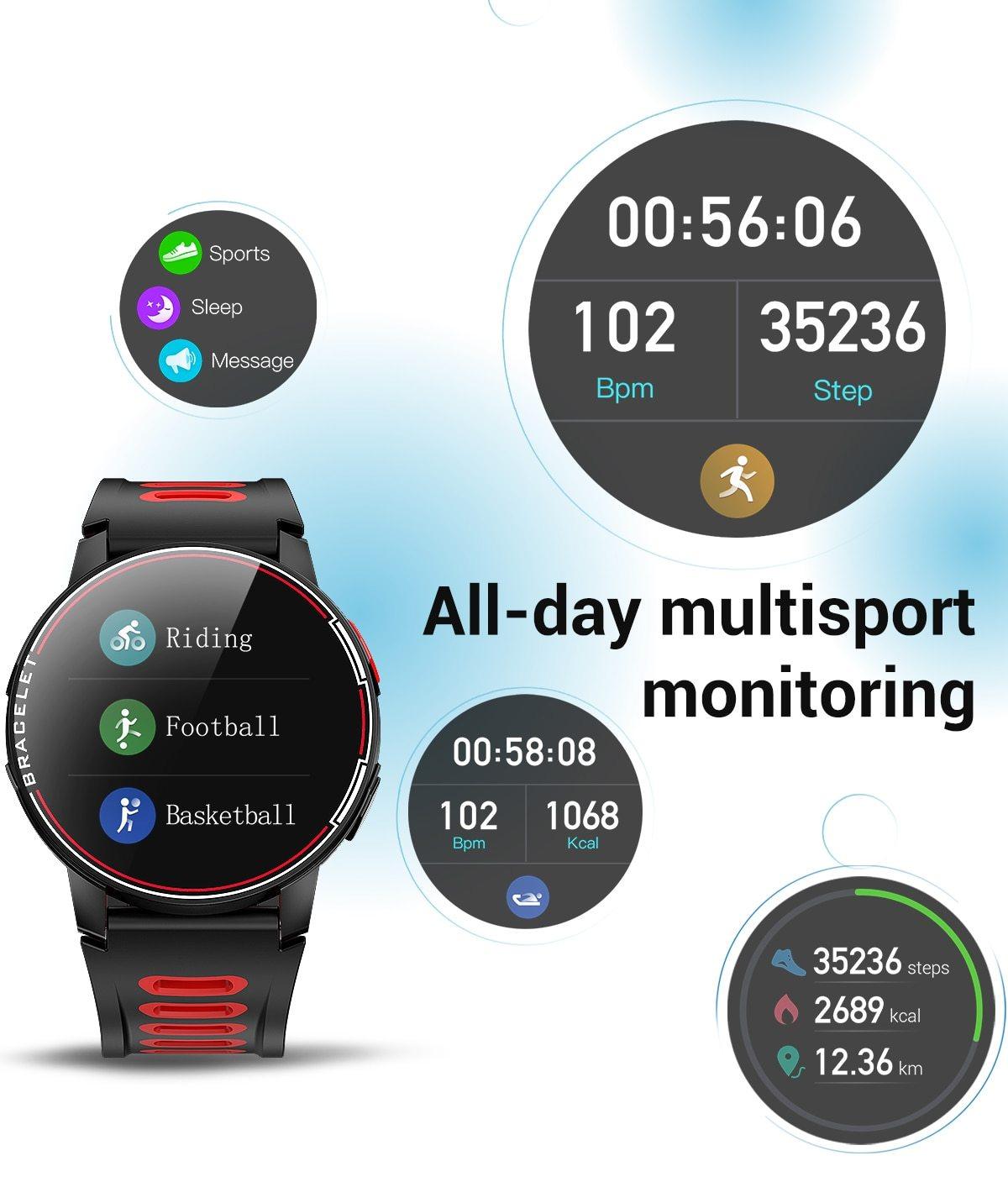 Professional Smart Watch – IP68 Waterproof Fitness Tracker (Android & iOS)