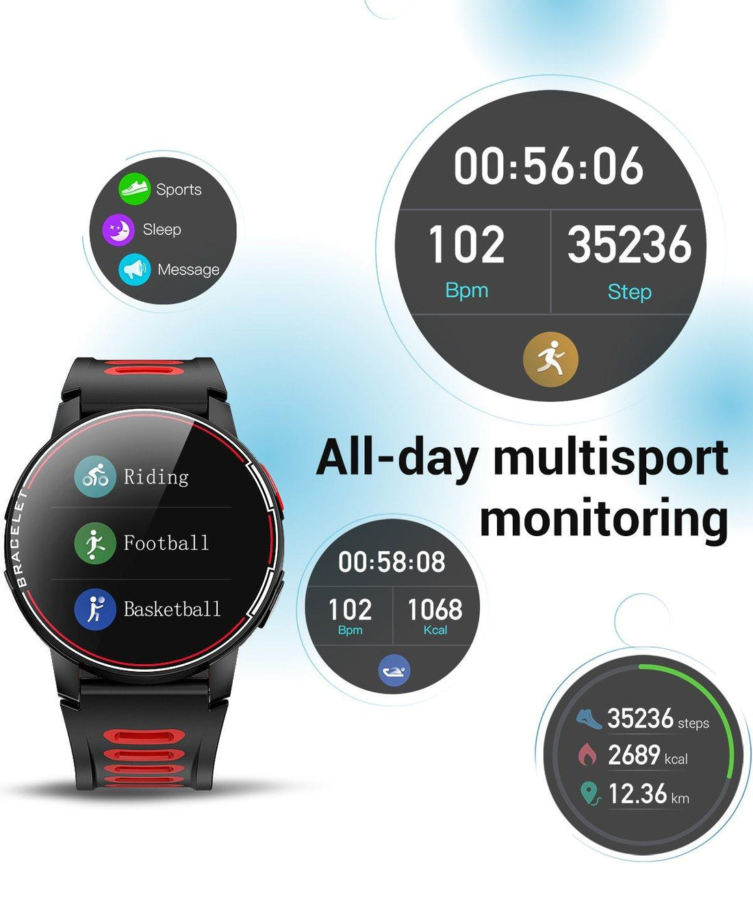 Professional Smart Watch – IP68 Waterproof Fitness Tracker (Android & iOS)