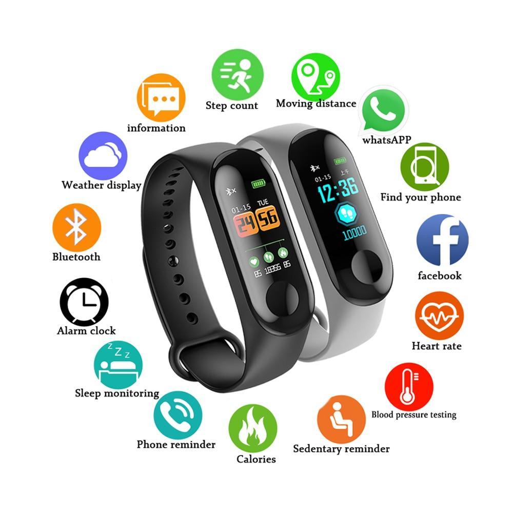 Bluetooth Sport Smart Watch – Fitness Tracker for Men & Women (Android & iOS)