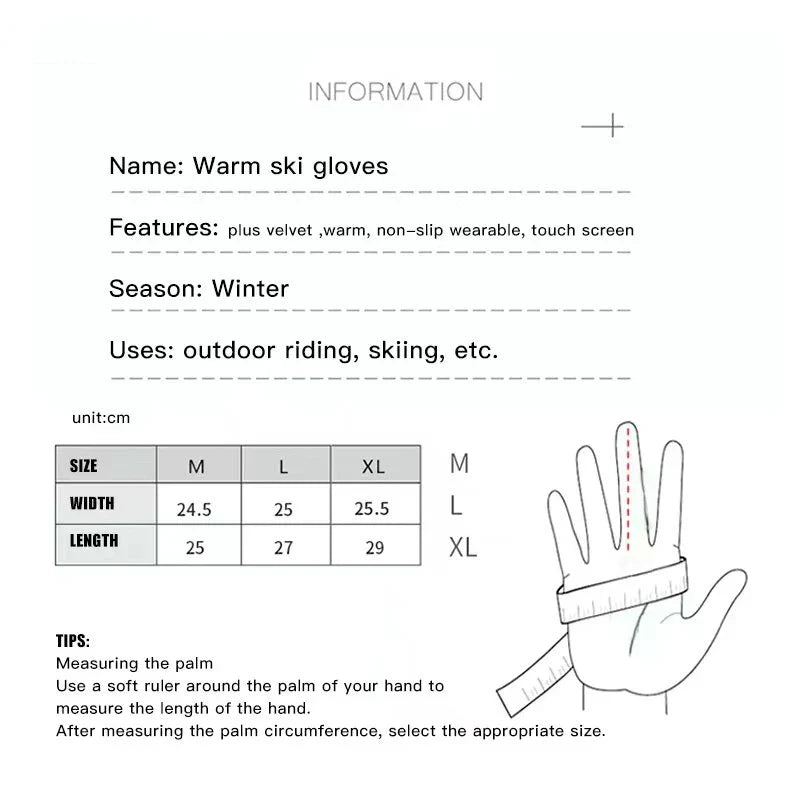 Unisex Winter Tactical Gloves – Waterproof Touchscreen Ski & Outdoor Gloves