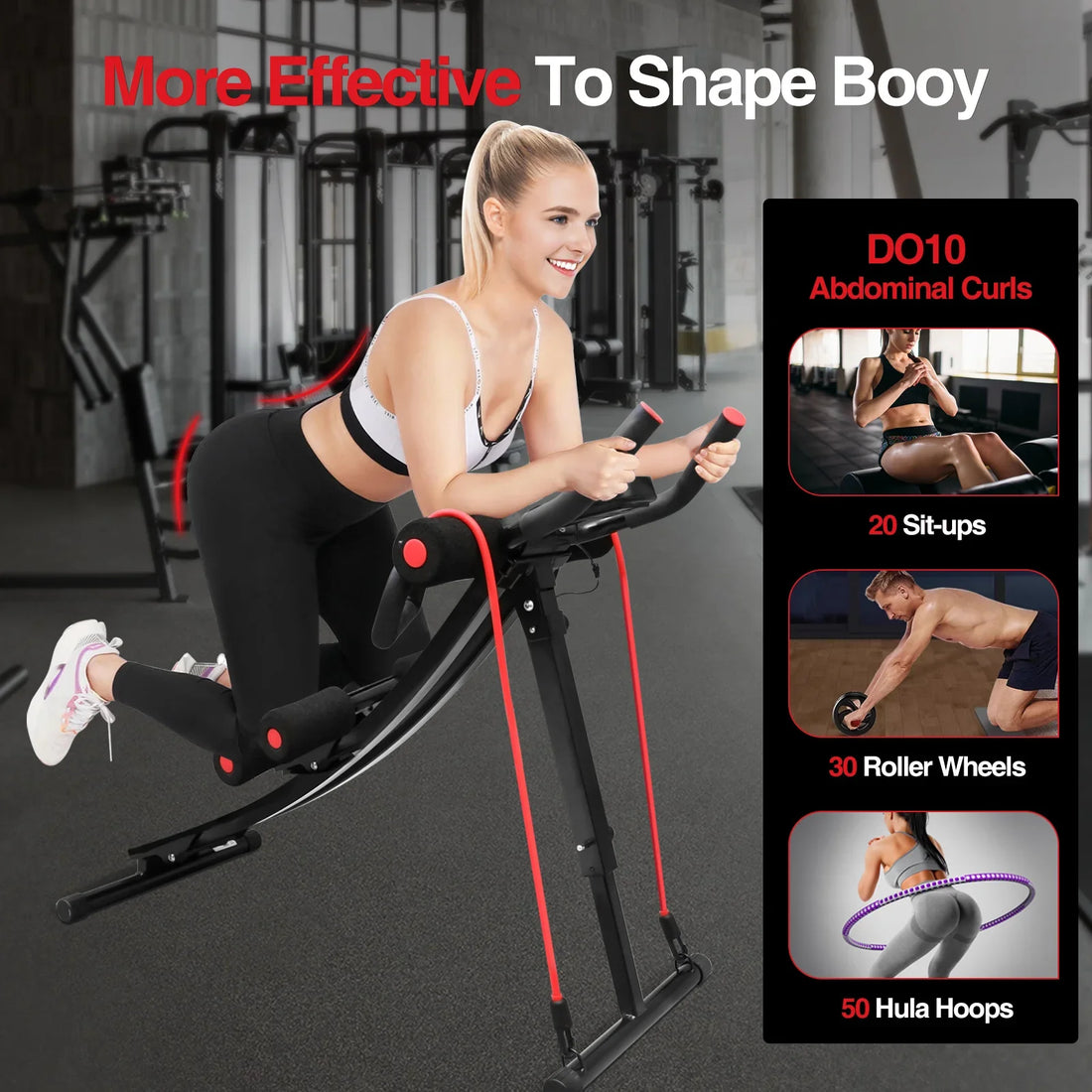 Foldable Ab Machine – Home Core Trainer with LCD (440lbs Max)