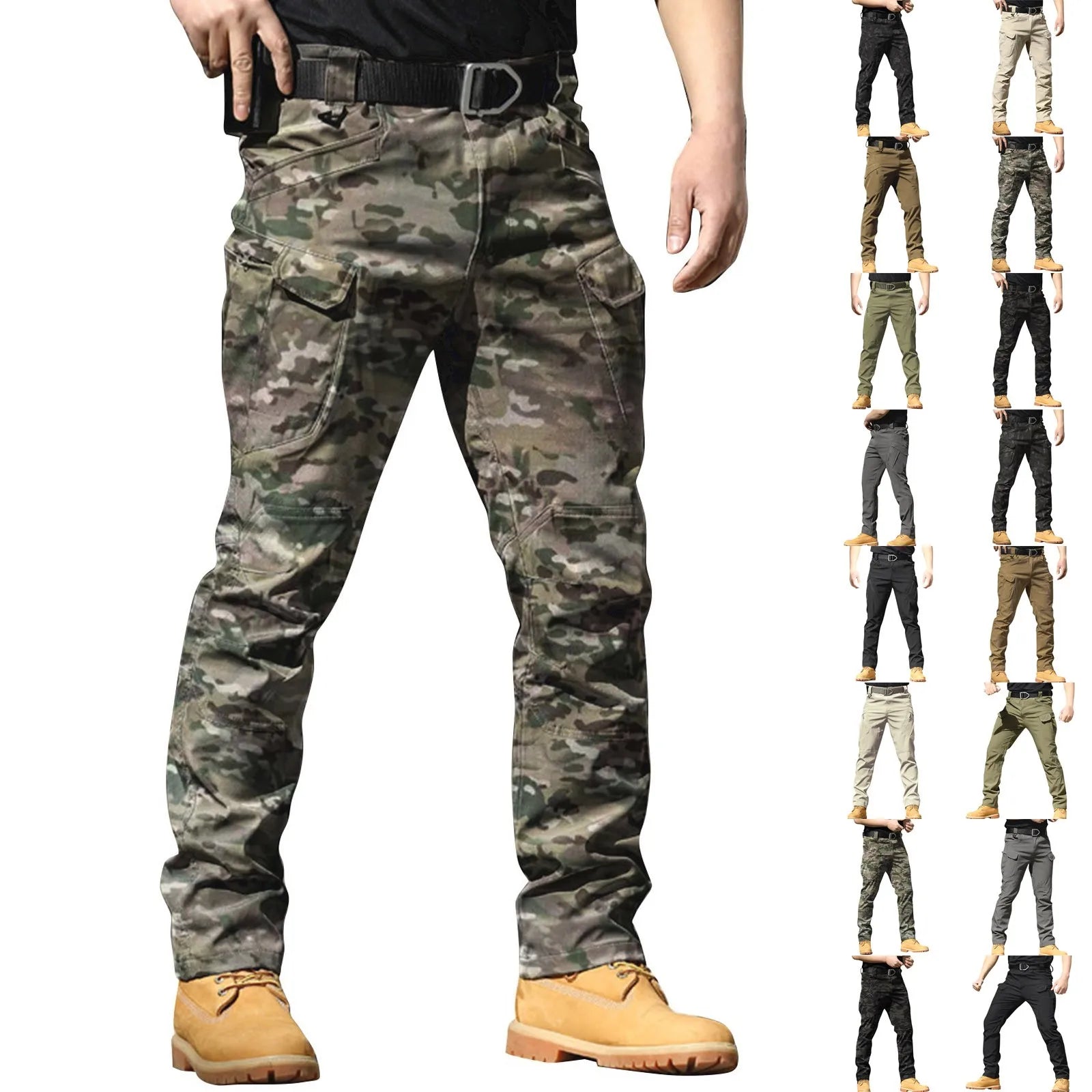 Spring-Autumn Outdoor Stretch Water-Resistant Hiking Trousers Wear-Resistant Desert Camouflage Tactical Military Utility Pants