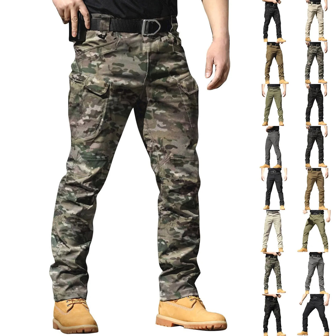 Spring-Autumn Outdoor Stretch Water-Resistant Hiking Trousers Wear-Resistant Desert Camouflage Tactical Military Utility Pants