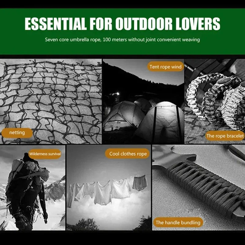 7-Core 550 Paracord Rope – 4mm Survival Cord for Camping & Hiking