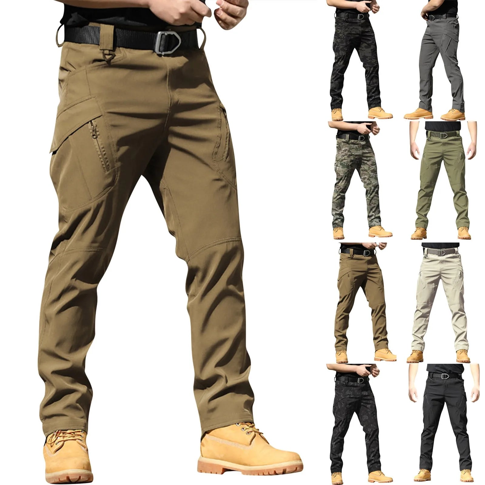 Spring-Autumn Outdoor Stretch Water-Resistant Hiking Trousers Wear-Resistant Desert Camouflage Tactical Military Utility Pants