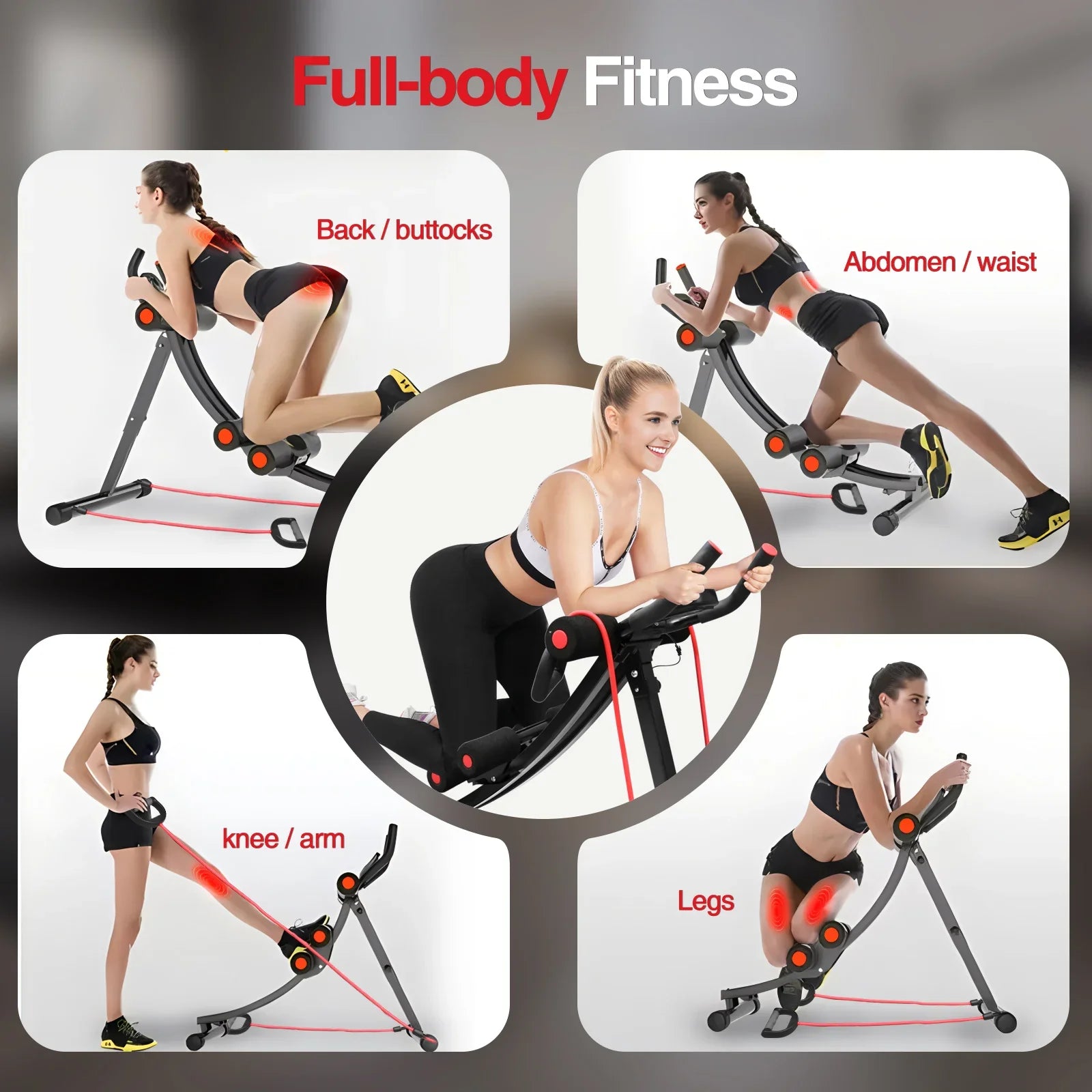 Foldable Ab Machine – Home Core Trainer with LCD (440lbs Max)