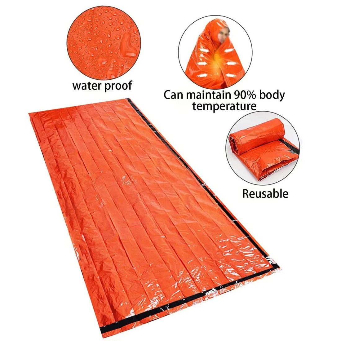 Waterproof Emergency Survival Sleeping Bag – Thermal Mylar Camping Gear