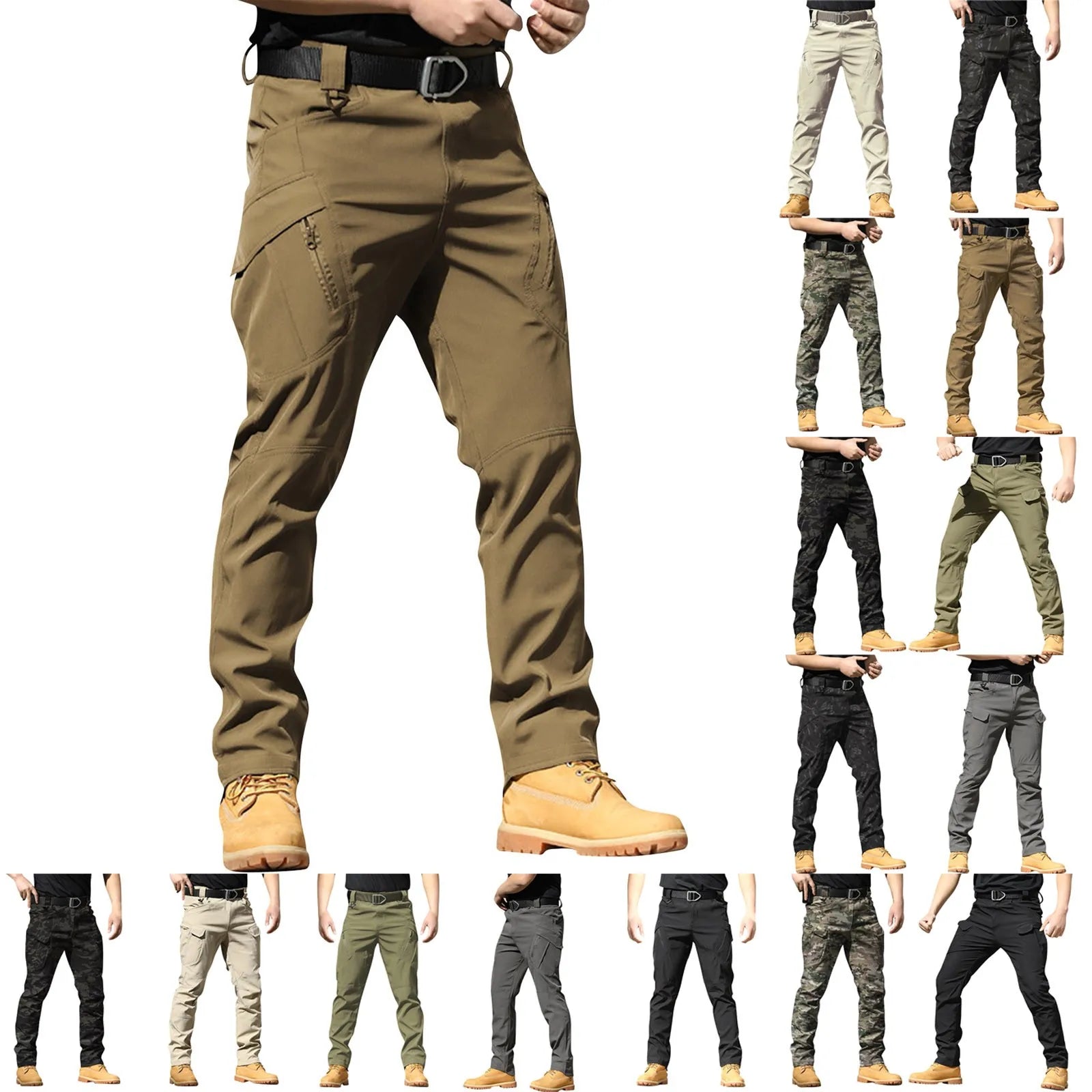 Spring-Autumn Outdoor Stretch Water-Resistant Hiking Trousers Wear-Resistant Desert Camouflage Tactical Military Utility Pants
