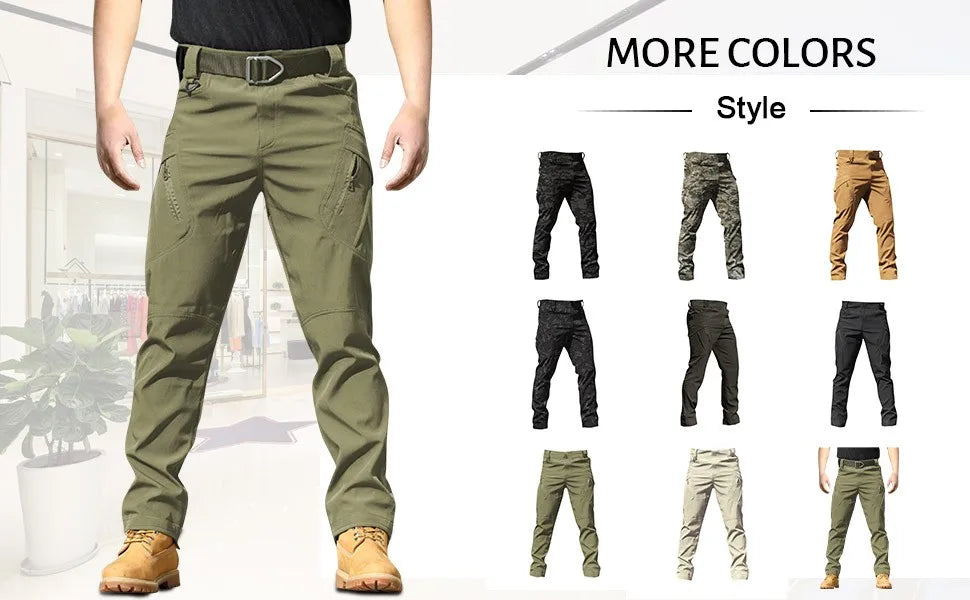 Spring-Autumn Outdoor Stretch Water-Resistant Hiking Trousers Wear-Resistant Desert Camouflage Tactical Military Utility Pants