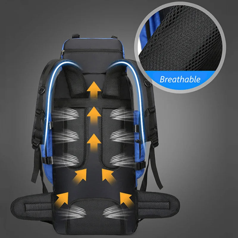 90L Waterproof Hiking Backpack – Large Capacity Trekking Rucksack