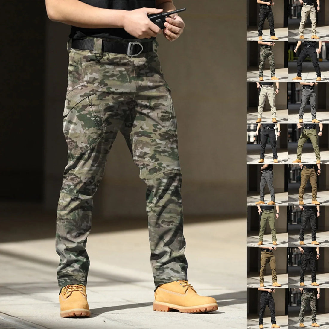 Spring-Autumn Outdoor Stretch Water-Resistant Hiking Trousers Wear-Resistant Desert Camouflage Tactical Military Utility Pants