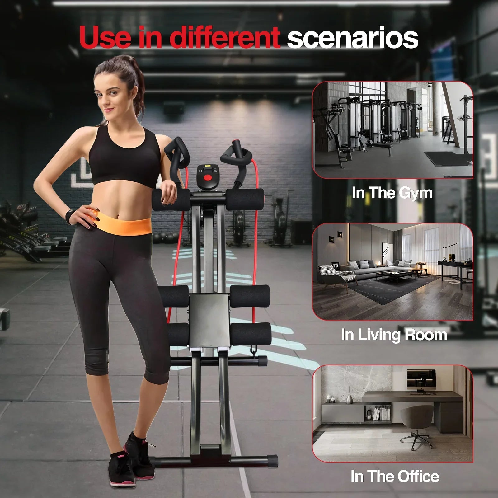 Foldable Ab Machine – Home Core Trainer with LCD (440lbs Max)