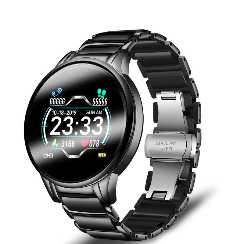 Ceramic Smart Fitness Watch for Women – Heart Rate & Blood Pressure Monitor