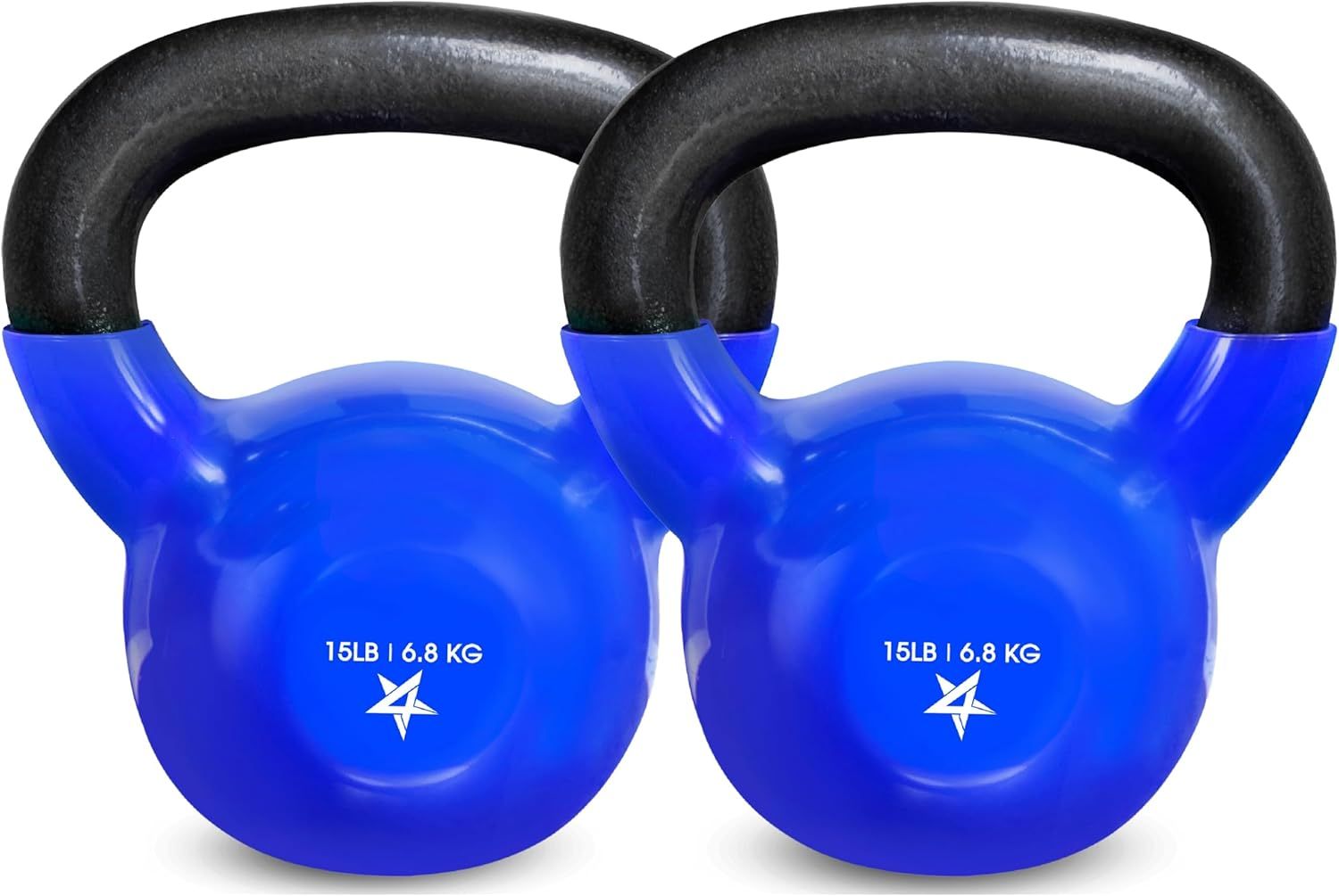 Vinyl Coated Cast Iron Kettlebell – 5–100 lb Strength Training Equipment
