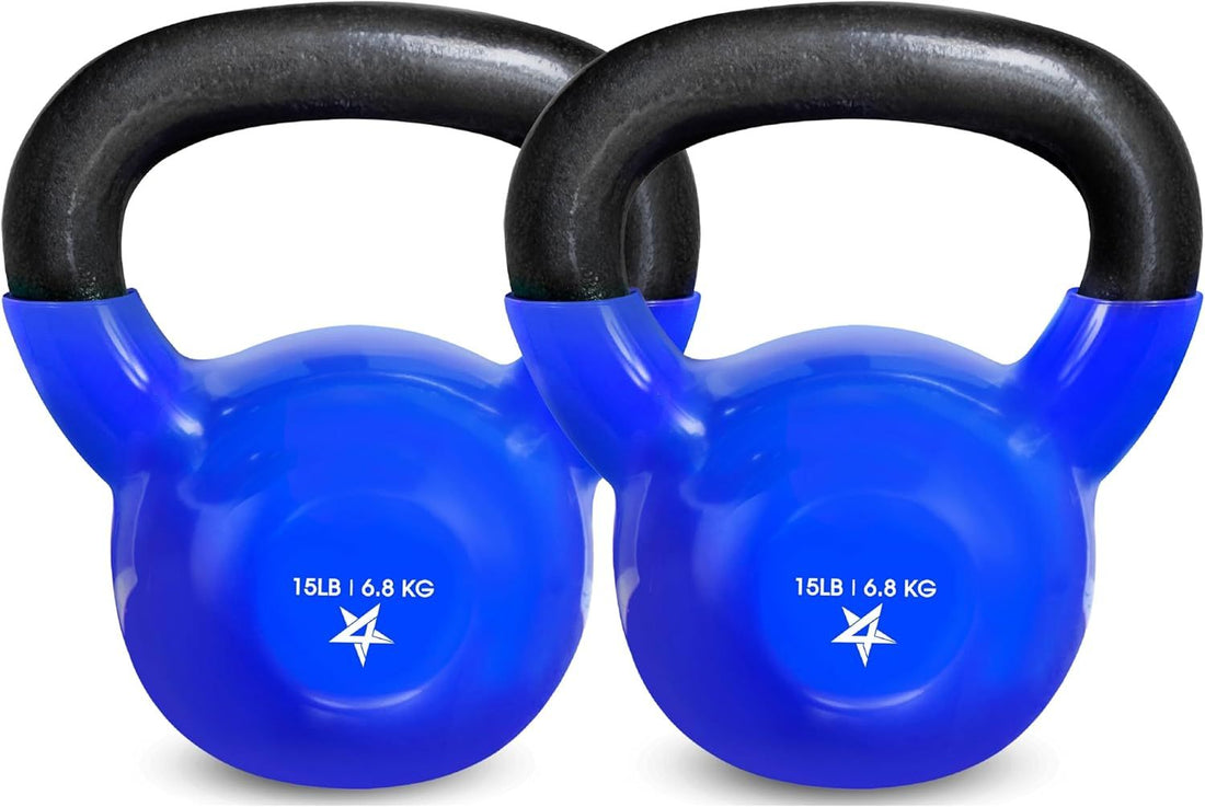 Vinyl Coated Cast Iron Kettlebell – 5–100 lb Strength Training Equipment