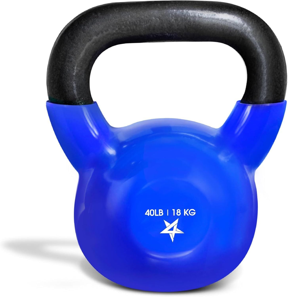 Vinyl Coated Cast Iron Kettlebell – 5–100 lb Strength Training Equipment