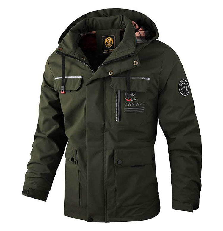 Men’s Hooded Parka Jacket – Windproof Winter Outdoor Coat