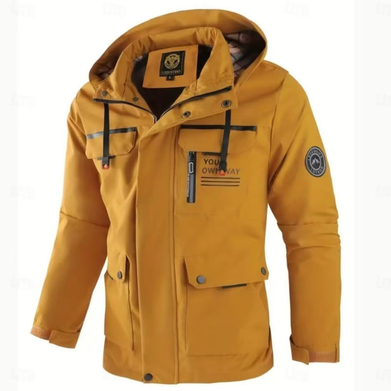 Men’s Hooded Parka Jacket – Windproof Winter Outdoor Coat