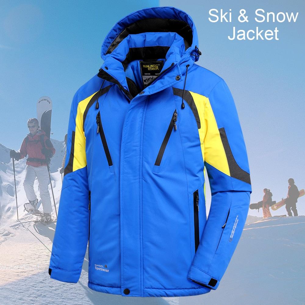 Men’s Winter Ski Jacket – Waterproof Hooded Fleece Outdoor Coat