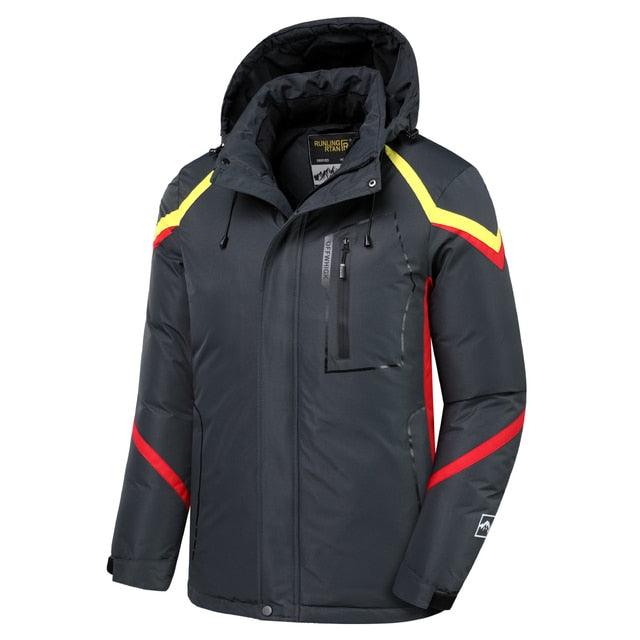 Men’s Winter Ski Jacket – Waterproof Hooded Fleece Outdoor Coat