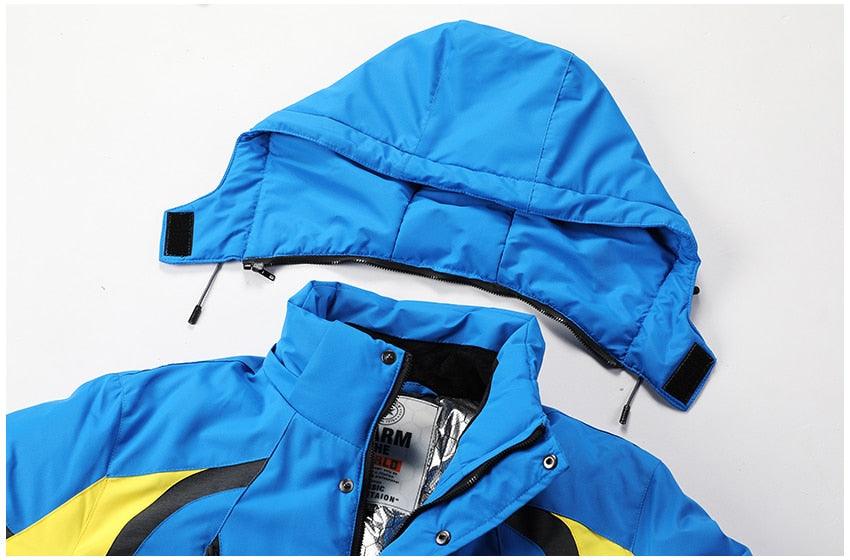 Men’s Winter Ski Jacket – Waterproof Hooded Fleece Outdoor Coat
