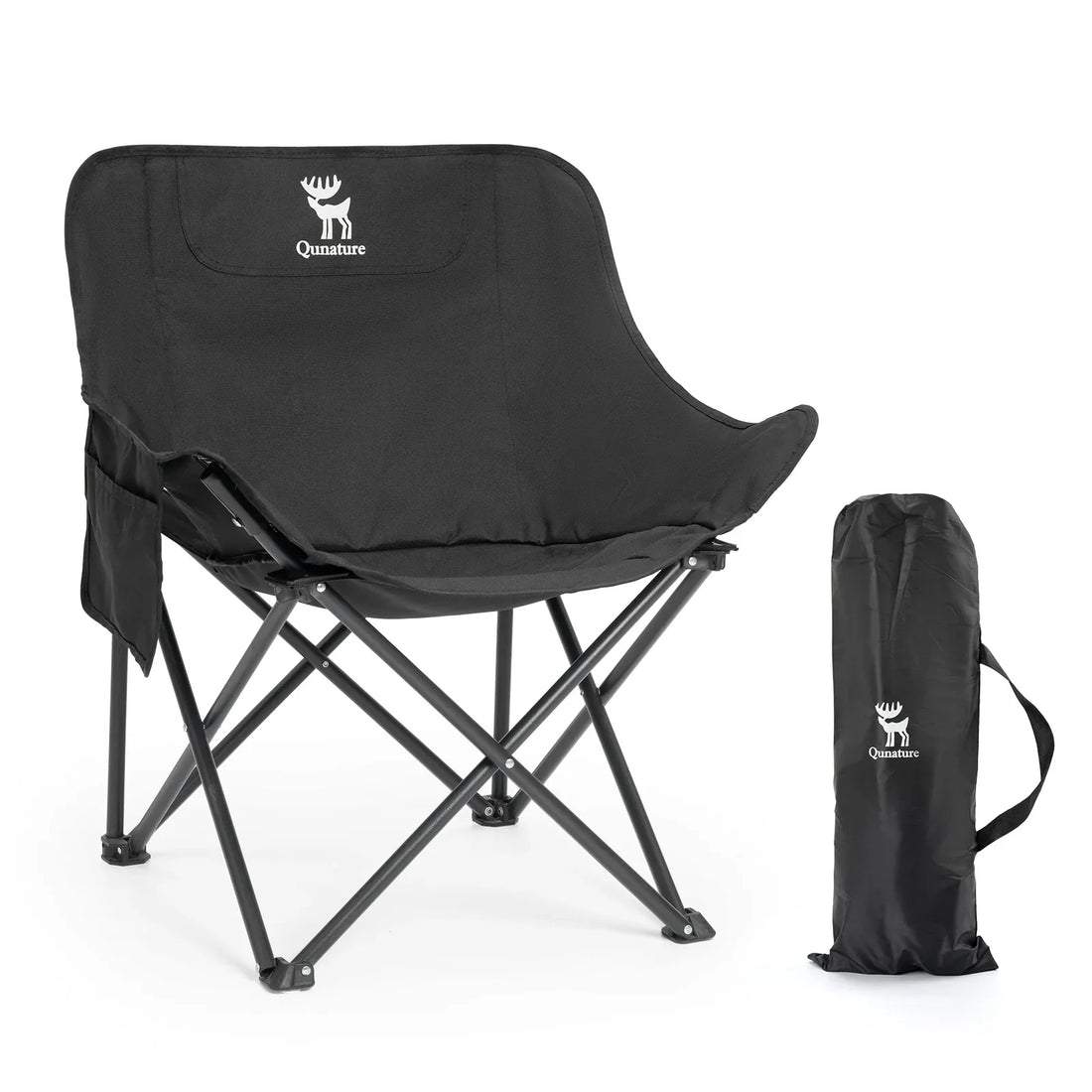Folding Carbon Steel Camping Chair – Adult & Kids Portable Seat