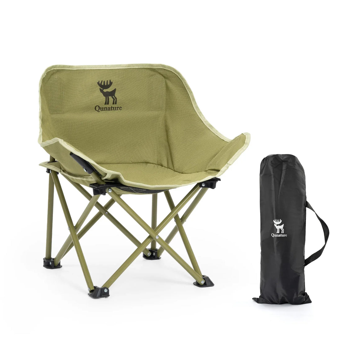 Folding Carbon Steel Camping Chair – Adult & Kids Portable Seat