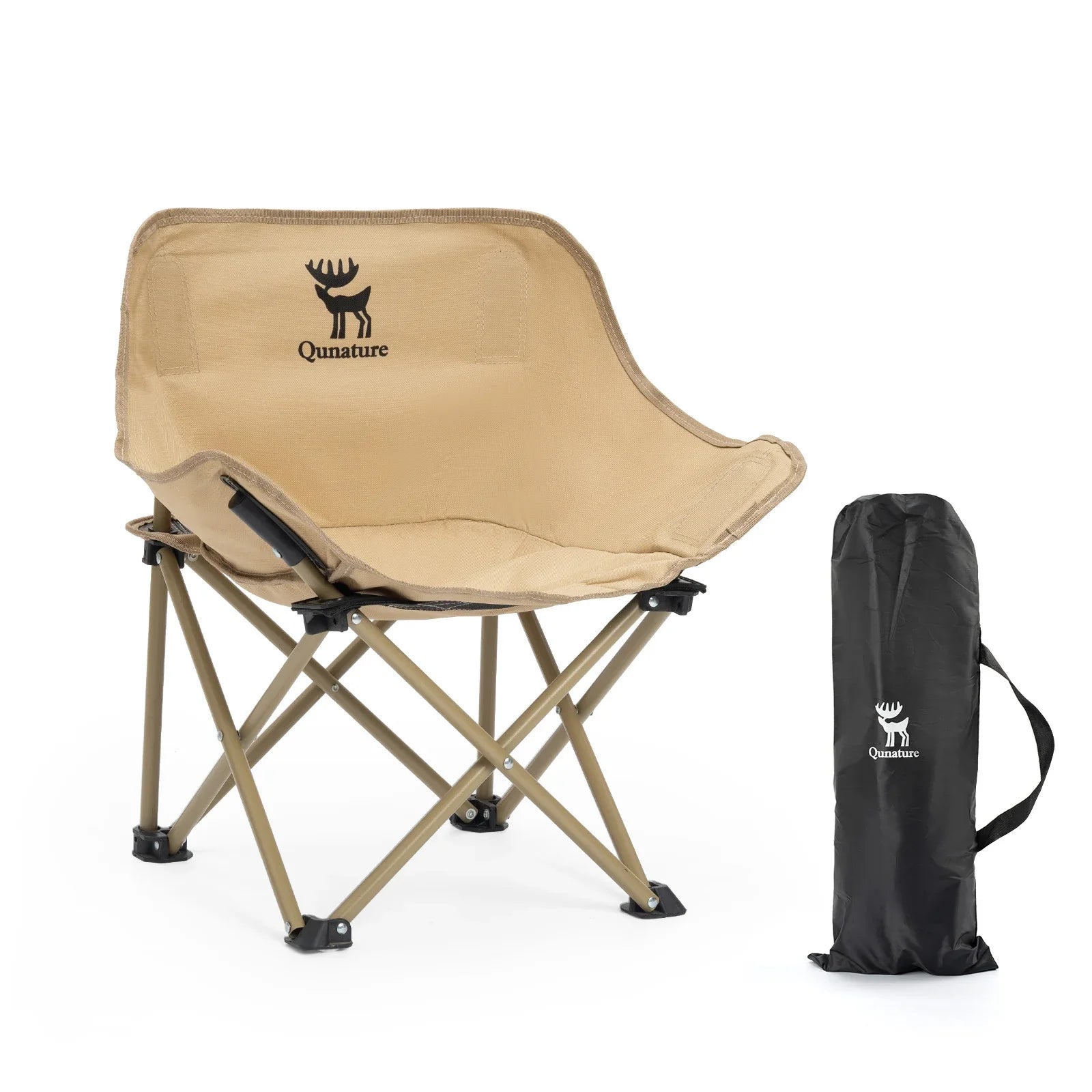 Folding Carbon Steel Camping Chair – Adult & Kids Portable Seat