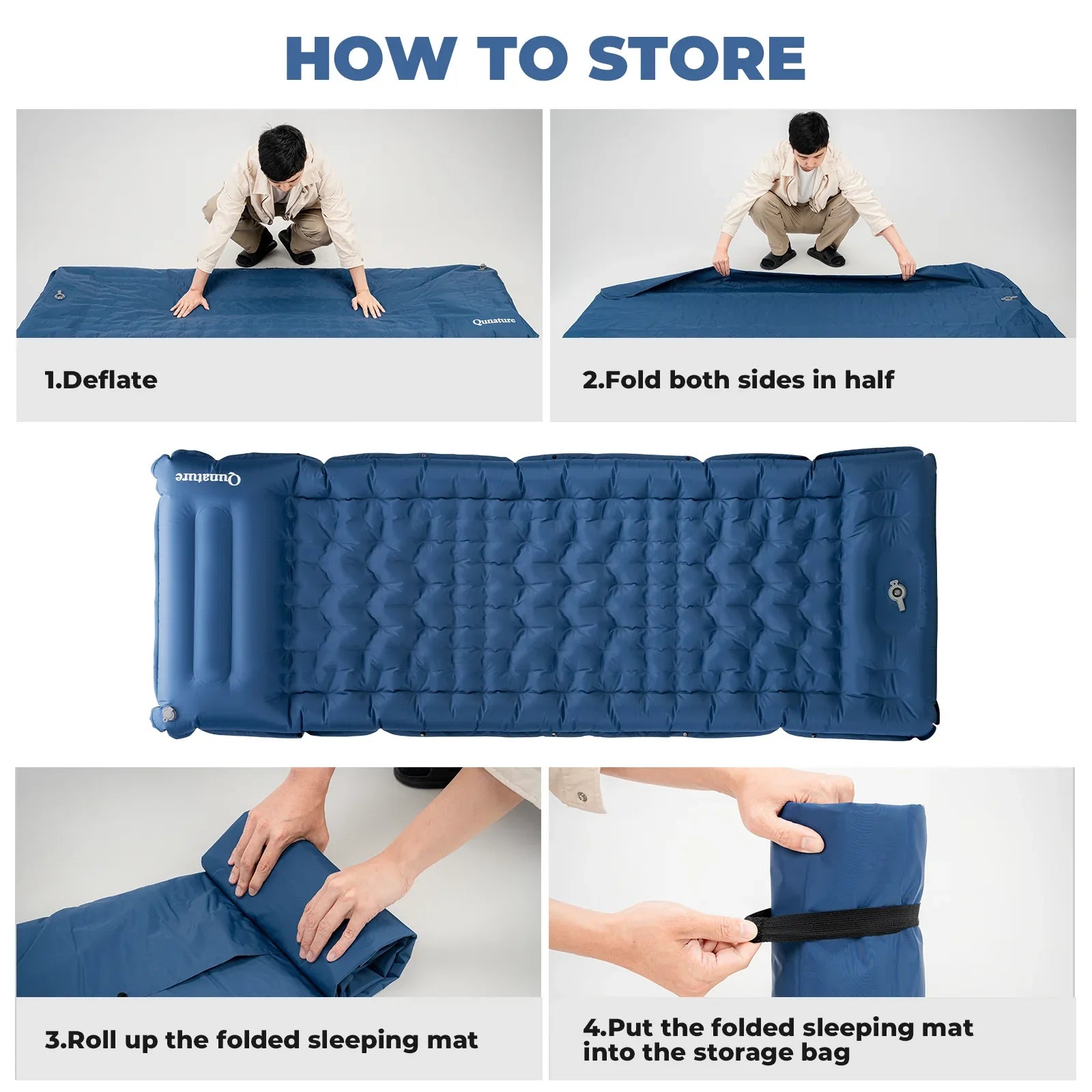 Ultralight Inflatable Sleeping Pad – Built-In Pillow Camping Mat
