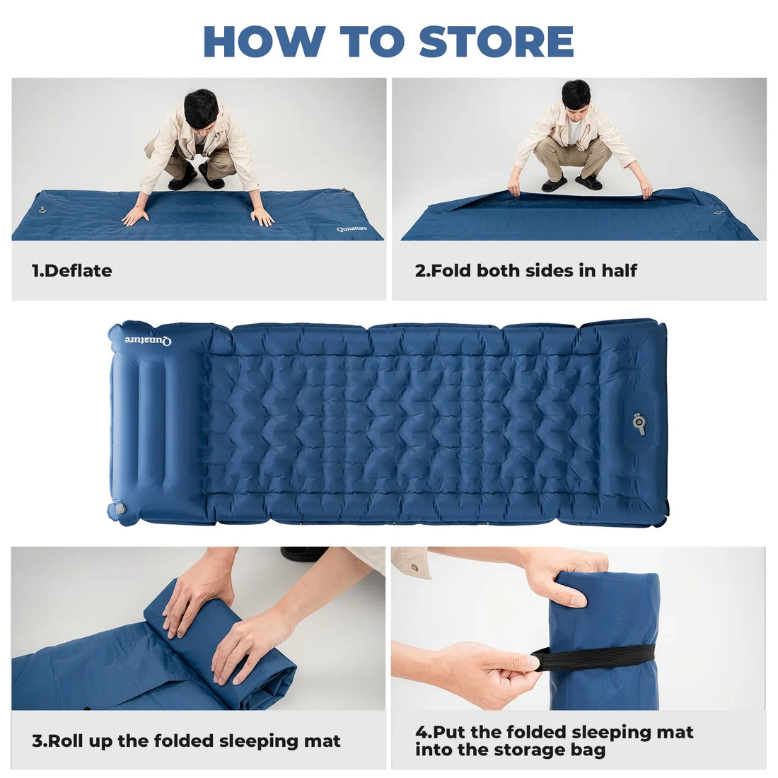 Ultralight Inflatable Sleeping Pad – Built-In Pillow Camping Mat