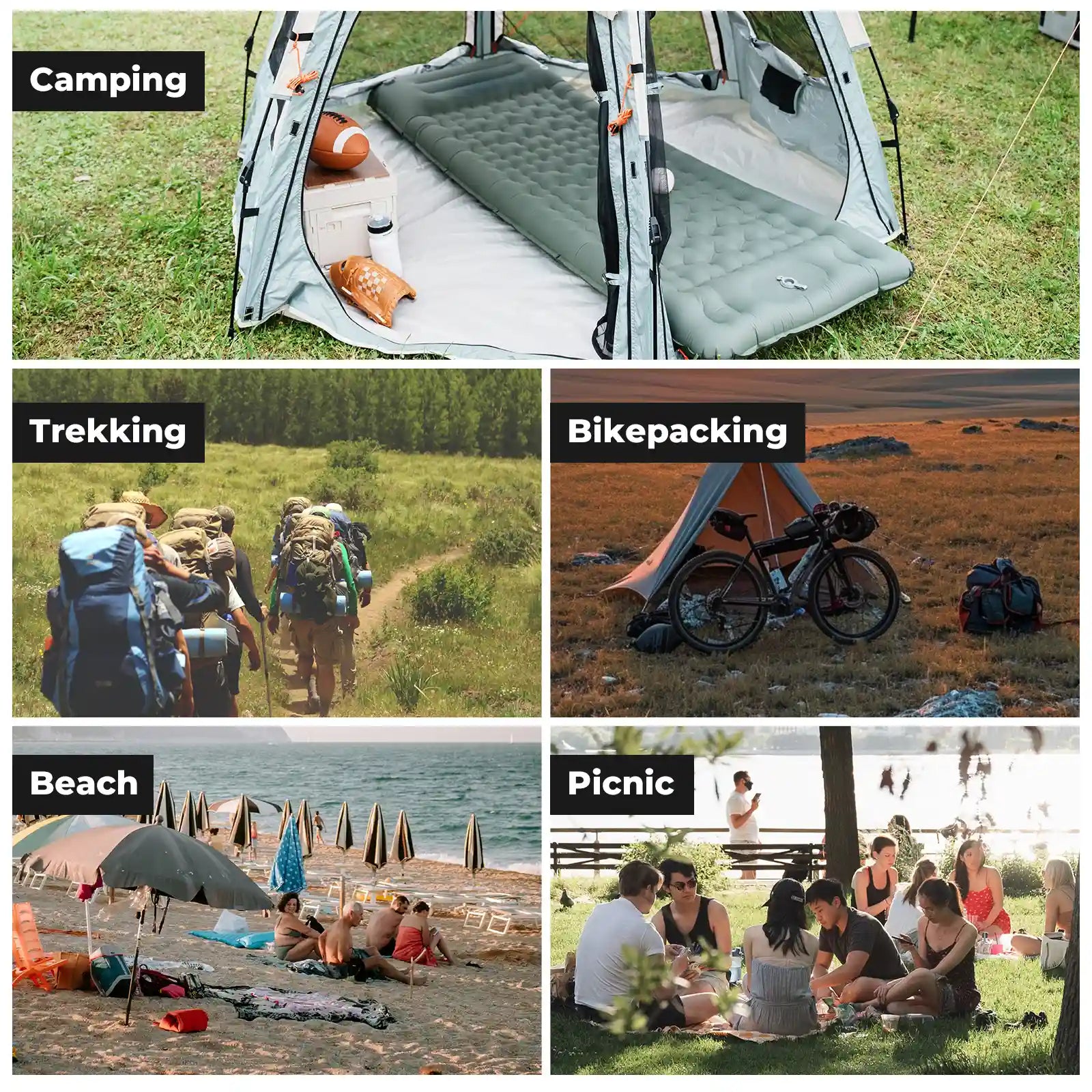 Ultralight Inflatable Sleeping Pad – Built-In Pillow Camping Mat