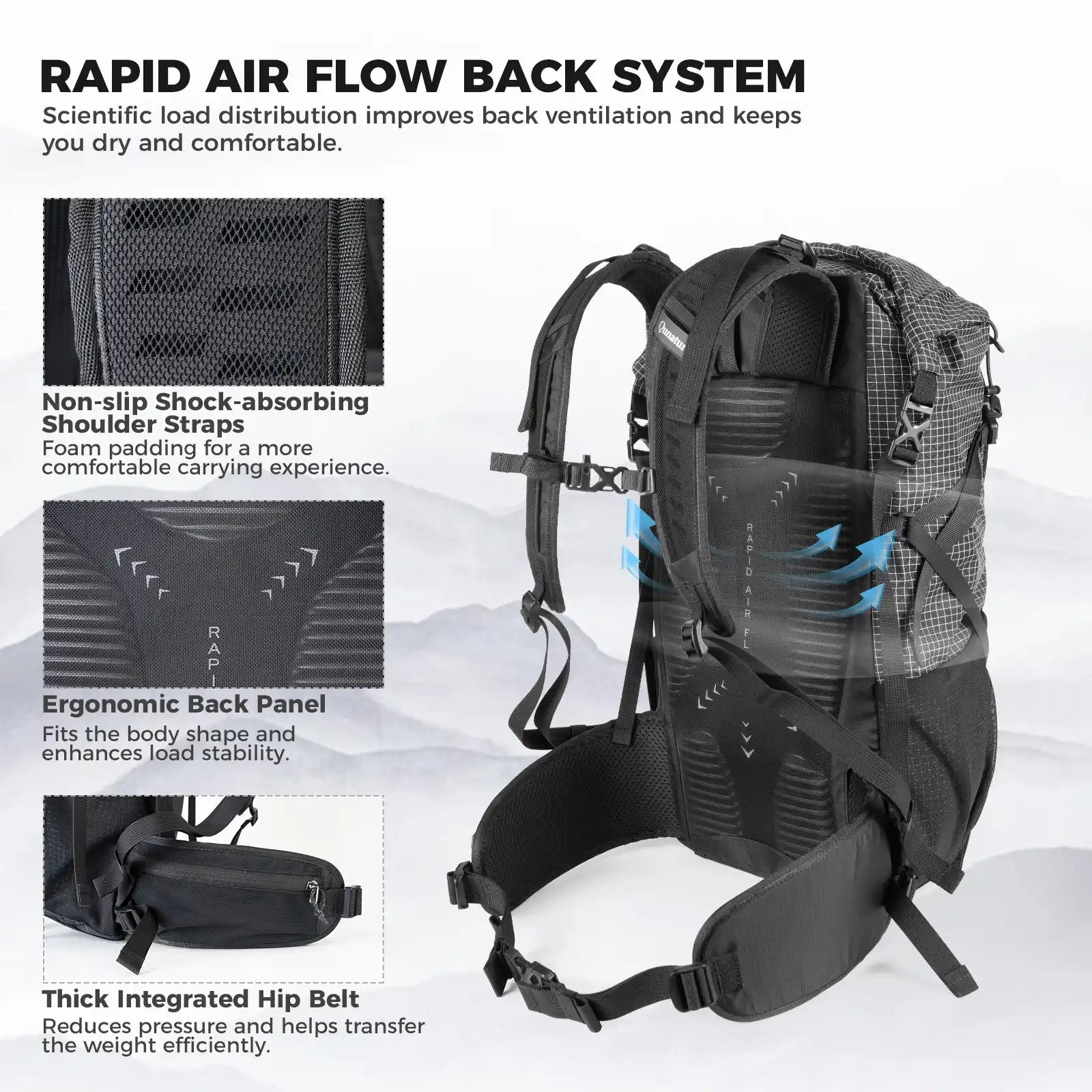 30–35L Waterproof Hiking Backpack – Lightweight Outdoor Daypack