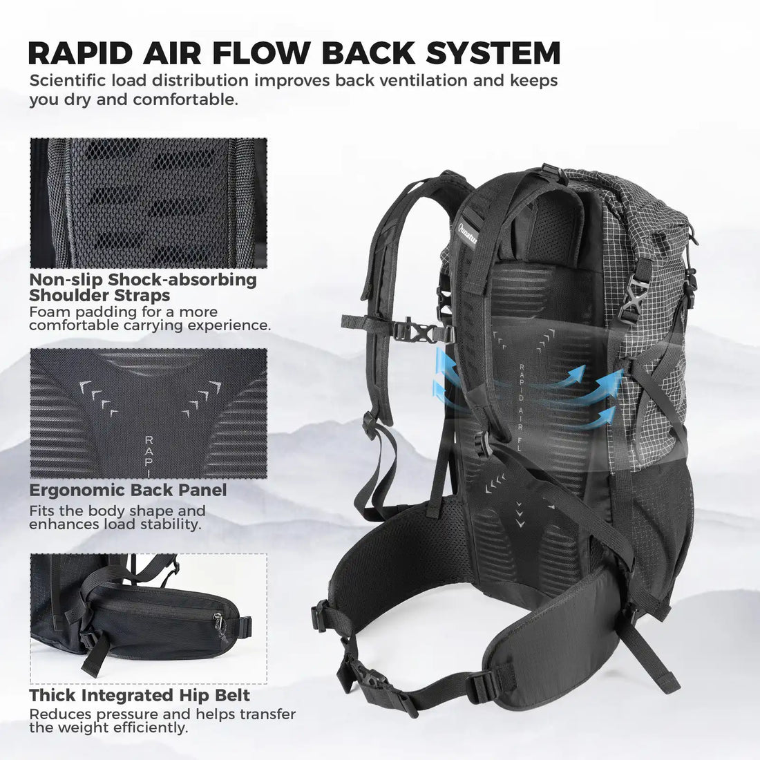 30–35L Waterproof Hiking Backpack – Lightweight Outdoor Daypack