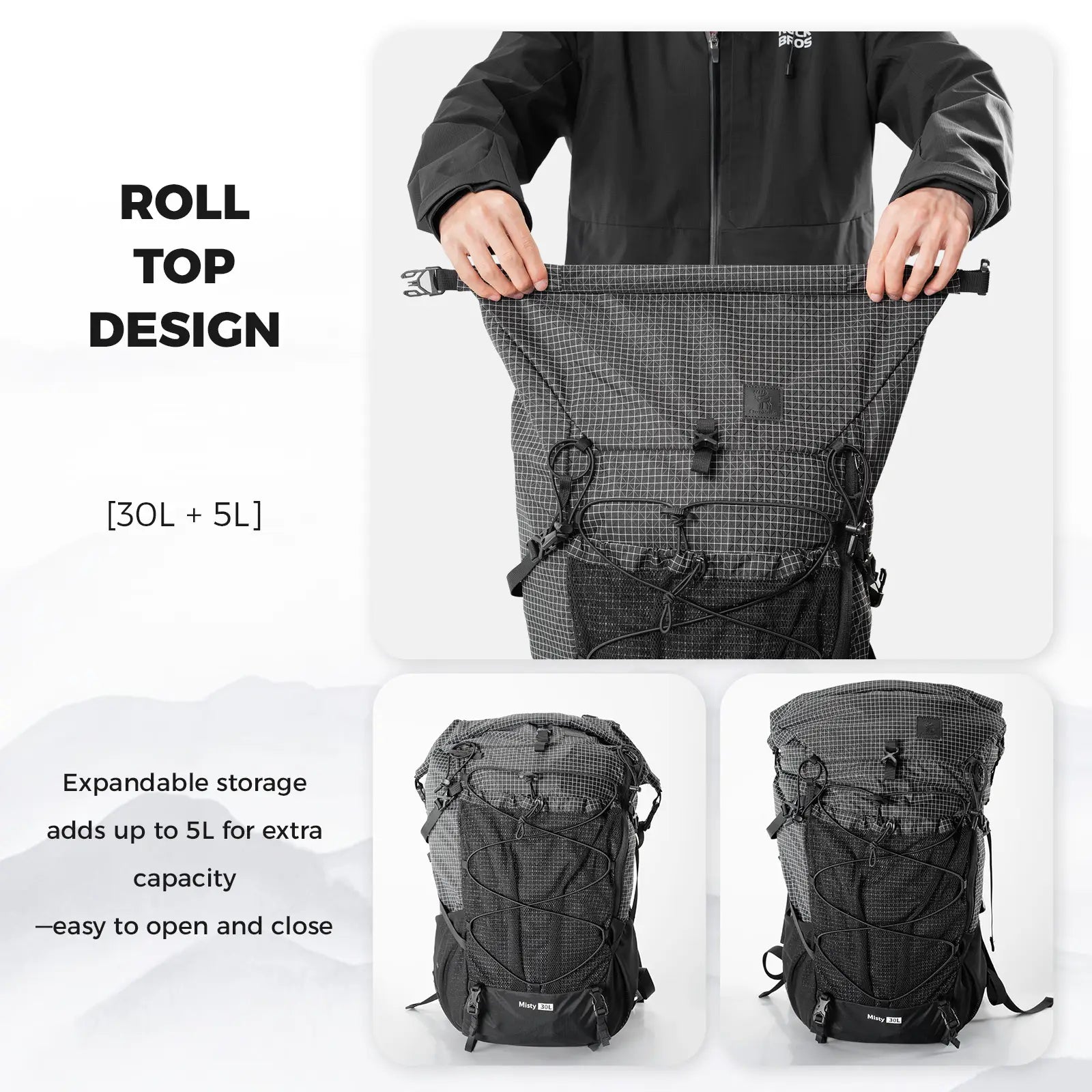 30–35L Waterproof Hiking Backpack – Lightweight Outdoor Daypack