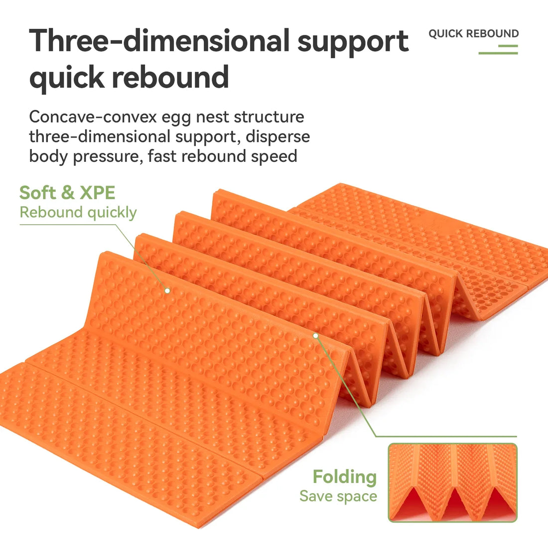 Ultralight Folding Sleeping Pad – Waterproof Camping Mat (R-Value 1.8)