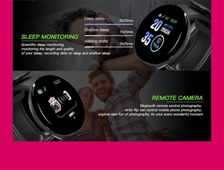 Smart Fitness Tracker Watch – Heart Rate Monitor Waterproof Touch Screen (Unisex)
