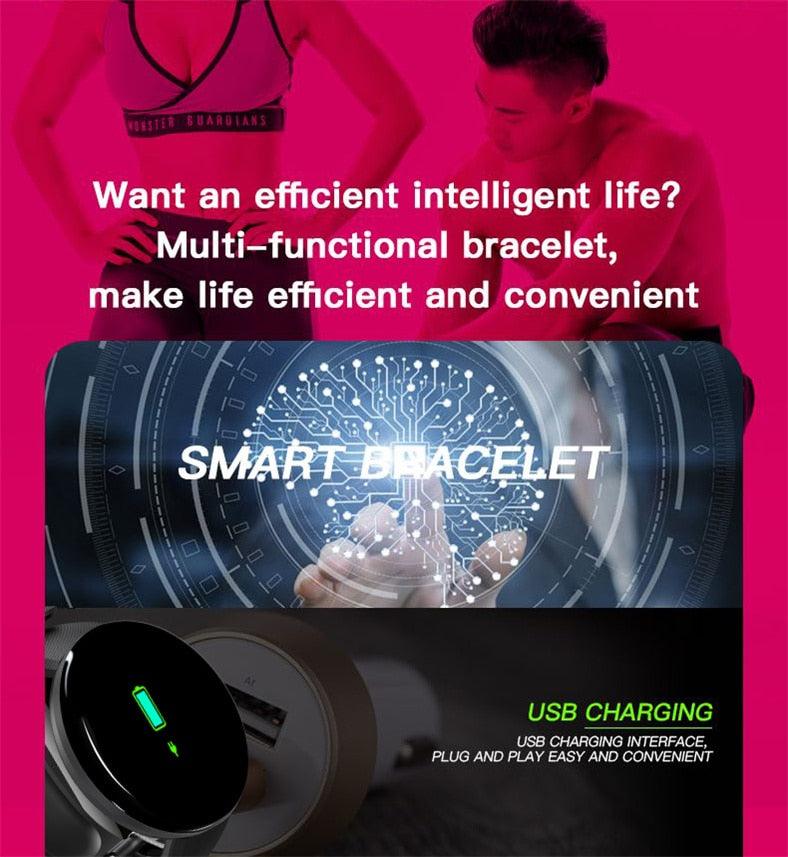 Smart Fitness Tracker Watch – Heart Rate Monitor Waterproof Touch Screen (Unisex)