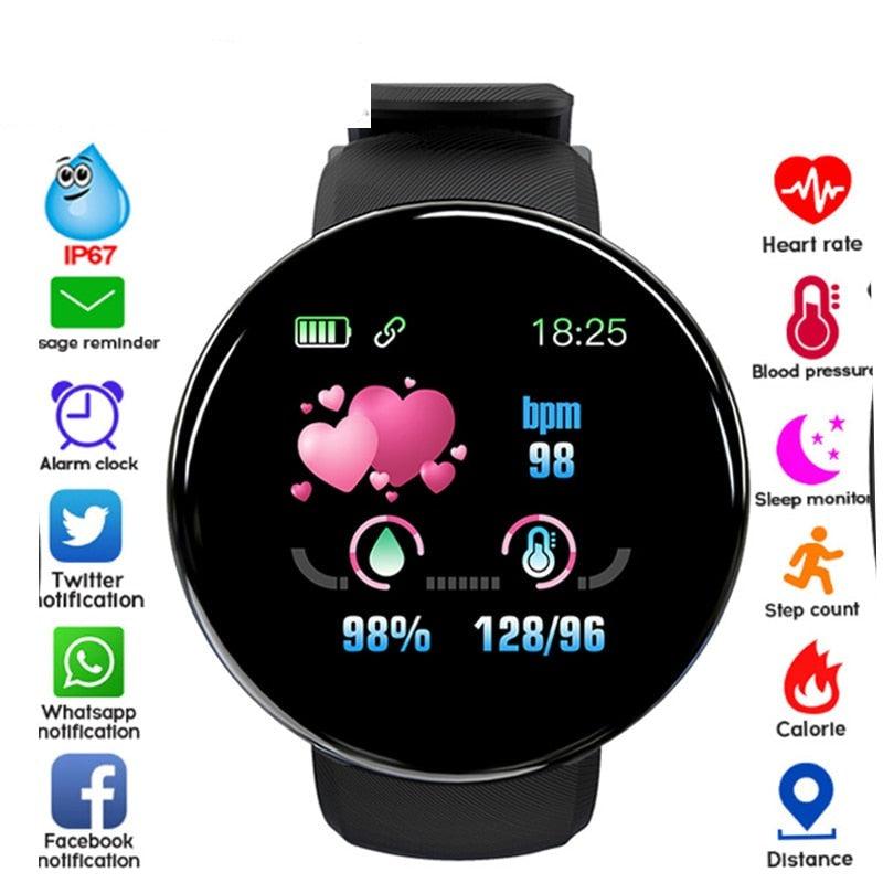 Smart Fitness Tracker Watch – Heart Rate Monitor Waterproof Touch Screen (Unisex)