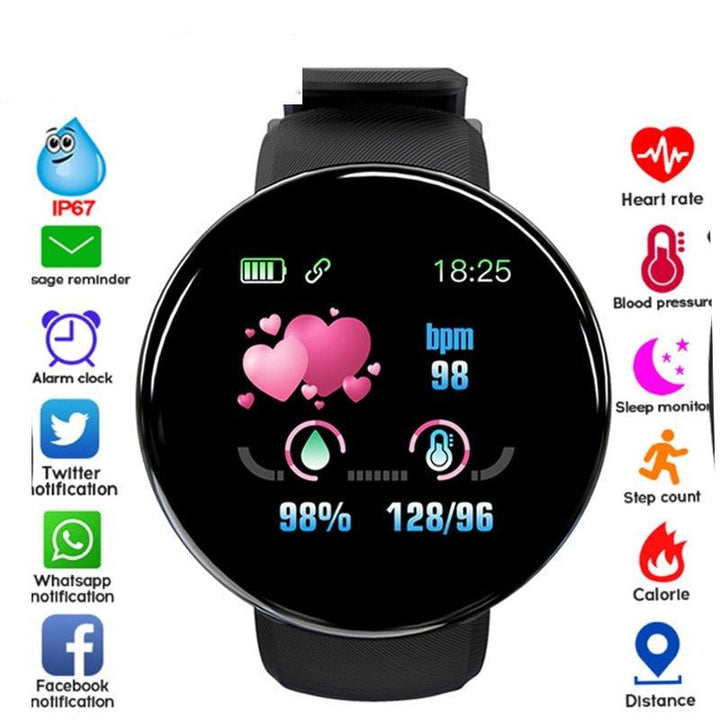 Smart Fitness Tracker Watch – Heart Rate Monitor Waterproof Touch Screen (Unisex)