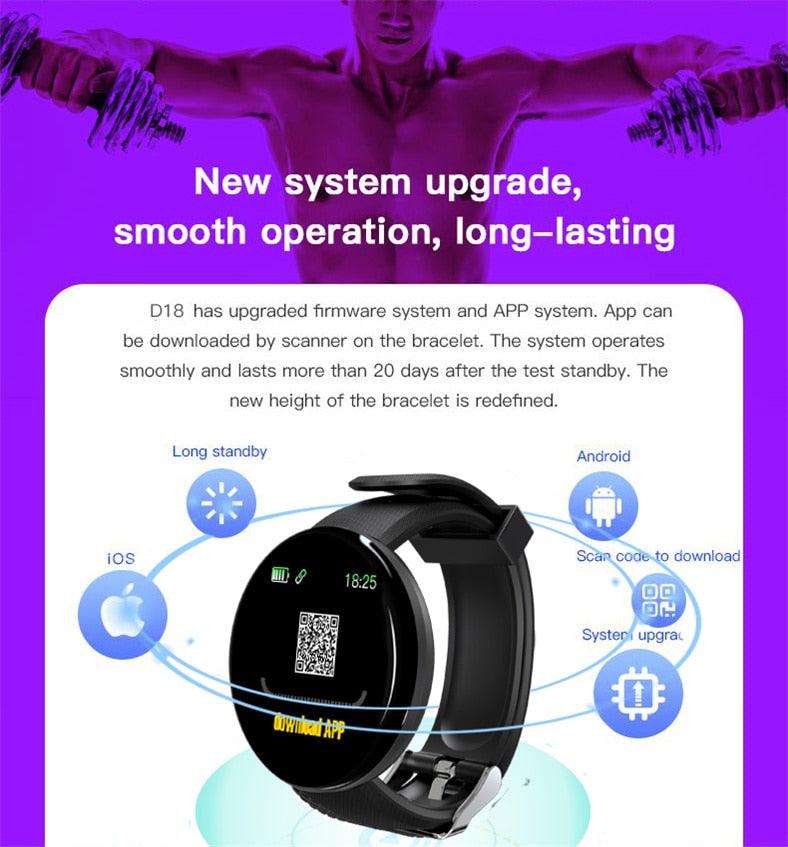 Smart Fitness Tracker Watch – Heart Rate Monitor Waterproof Touch Screen (Unisex)